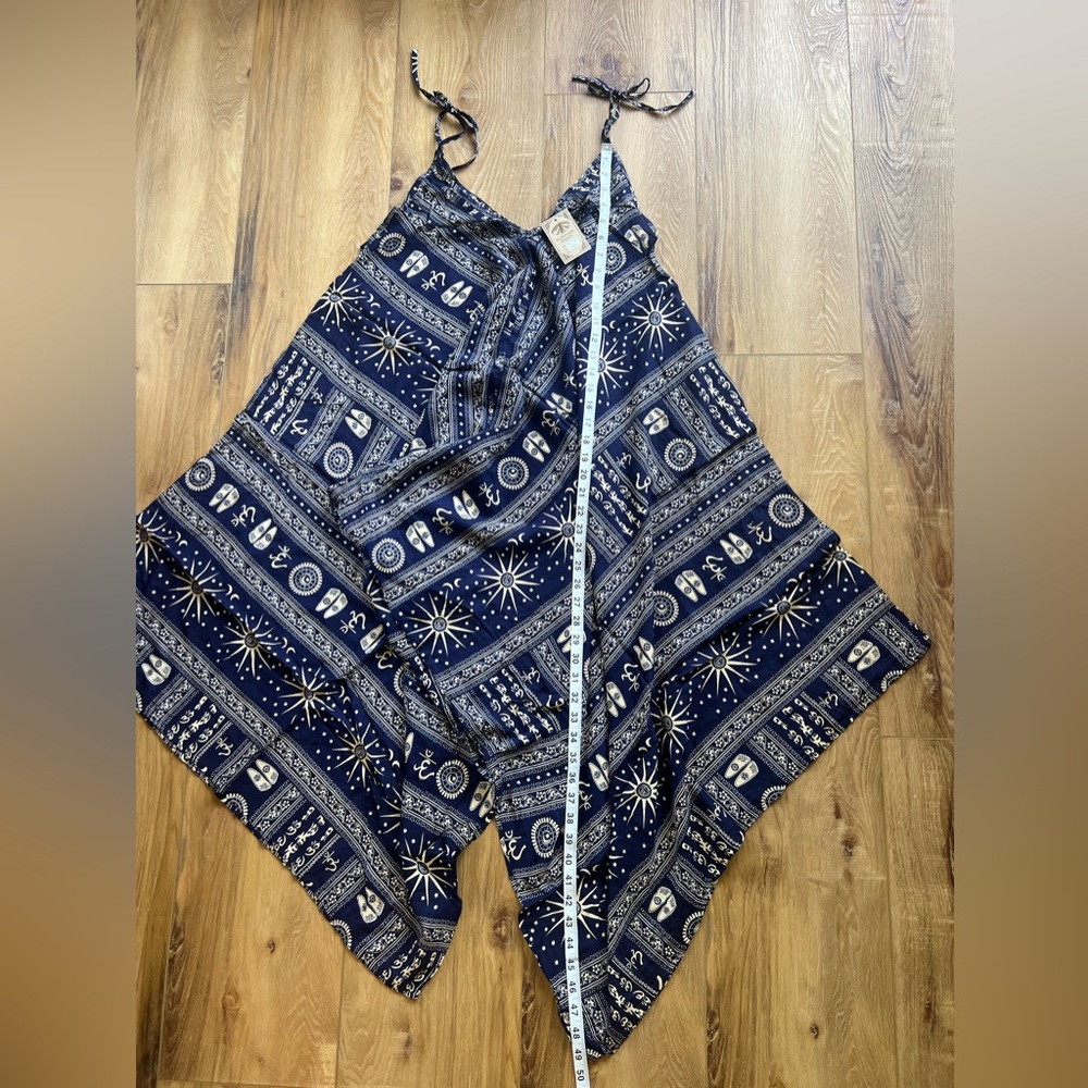 Kathmandu Artisan-Made Harem Style Jumper Overalls Self-Tie Adjustable Straps - Picture 9 of 10